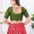 Women's dupion silk padded front open elbow sleeves saree blouse