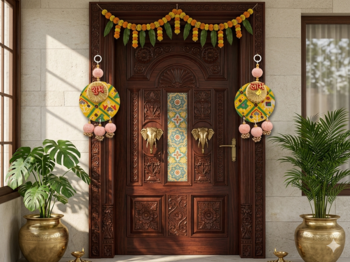 Handmade Hanging Traditional Design Decorative for Home Wall Decor Festive Decoration (Pack of 2) 1