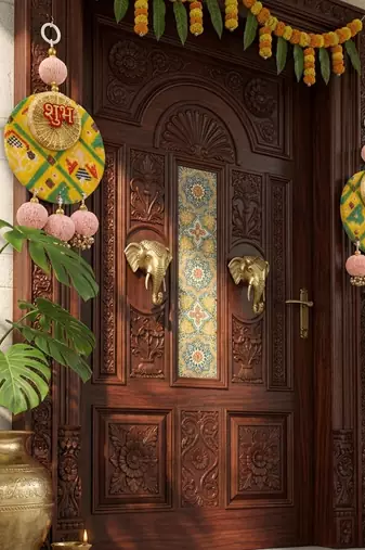 Handmade Hanging Traditional Design Decorative for Home Wall Decor Festive Decoration (Pack of 2)