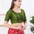Women's dupion silk padded front open elbow sleeves saree blouse