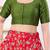 Women's dupion silk padded front open elbow sleeves saree blouse