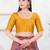 Women's dupion silk padded front open elbow sleeves saree blouse