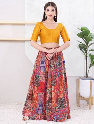 Women's dupion silk padded front open elbow sleeves saree blouse 5