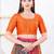 Women's dupion silk padded front open elbow sleeves saree blouse