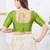 Women's dupion silk padded front open elbow sleeves saree blouse
