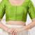 Women's dupion silk padded front open elbow sleeves saree blouse