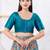 Women's dupion silk padded front open elbow sleeves saree blouse
