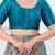 Women's dupion silk padded front open elbow sleeves saree blouse