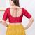 Women's dupion silk padded front open elbow sleeves saree blouse