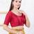 Women's dupion silk padded front open elbow sleeves saree blouse