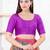Women's dupion silk padded front open elbow sleeves saree blouse