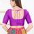 Women's dupion silk padded front open elbow sleeves saree blouse