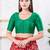 Women's dupion silk padded front open elbow sleeves saree blouse