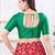 Women's dupion silk padded front open elbow sleeves saree blouse