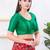 Women's dupion silk padded front open elbow sleeves saree blouse