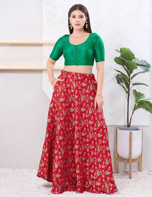 Women's dupion silk padded front open elbow sleeves saree blouse 5