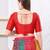 Women's dupion silk padded front open elbow sleeves saree blouse
