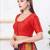 Women's dupion silk padded front open elbow sleeves saree blouse