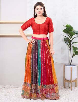 Women's dupion silk padded front open elbow sleeves saree blouse 5