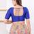 Women's dupion silk padded front open elbow sleeves saree blouse