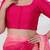 Women's dupion silk padded front open elbow sleeves saree blouse