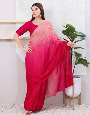 Women's dupion silk padded front open elbow sleeves saree blouse 5