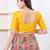 Women's dupion silk padded front open elbow sleeves saree blouse