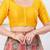 Women's dupion silk padded front open elbow sleeves saree blouse