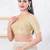 Women's jacquard padded back open elbow sleeves saree blouse