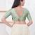 Women's jacquard padded back open elbow sleeves saree blouse