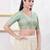Women's jacquard padded back open elbow sleeves saree blouse