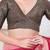 Women's brocade padded back open elbow sleeves saree blouse