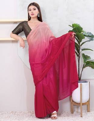 Women's brocade padded back open elbow sleeves saree blouse 5