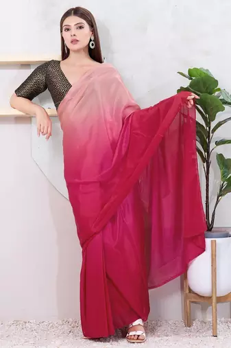 Women's brocade padded back open elbow sleeves saree blouse