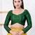Women's gajii silk padded back open elbow sleeves saree blouse