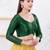 Women's gajii silk padded back open elbow sleeves saree blouse