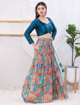 Women's gajii silk padded back open elbow sleeves saree blouse 5