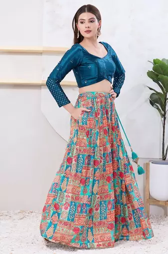 Women's gajii silk padded back open elbow sleeves saree blouse