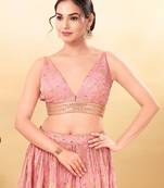 Women's jain silk padded back open sleeveless saree blouse