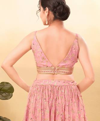 Women's jain silk padded back open sleeveless saree blouse 2