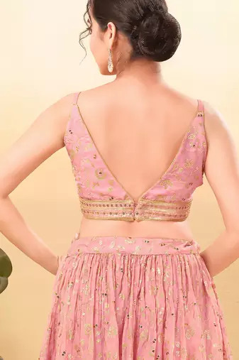 Women's jain silk padded back open sleeveless saree blouse