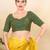 Women's mulbury silk padded back open elbow sleeves saree blouse
