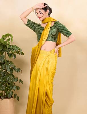 Women's mulbury silk padded back open elbow sleeves saree blouse 4