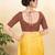 Women's mulbury silk padded back open elbow sleeves saree blouse