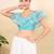 Women's tissue padded back open sleeveless saree blouse
