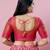 Women's silk padded front open elbow sleeves saree blouse