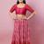 Women's silk padded front open elbow sleeves saree blouse