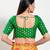 Women's brocade padded front open elbow sleeves saree blouse