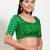 Women's brocade padded front open elbow sleeves saree blouse