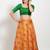 Women's brocade padded front open elbow sleeves saree blouse